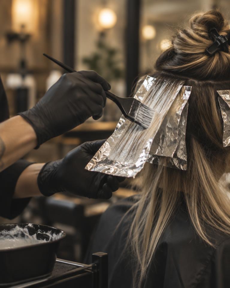 Hair Colour technique in practice